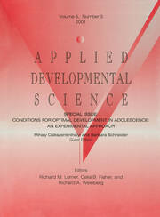 Conditions for Optimal Development in Adolescence: An Experiential Approach: A Special Issue of Applied Developmental Science book cover