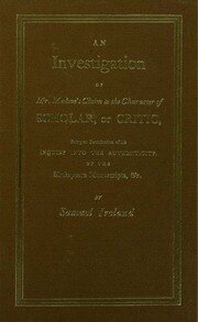 Investigation into Mr. Malone's Claim to Charter of Scholar: Volume 24 book cover