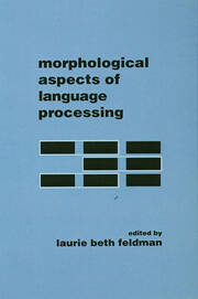 Morphological Aspects of Language Processing book cover