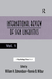 International Review of Sign Linguistics: Volume 1 book cover