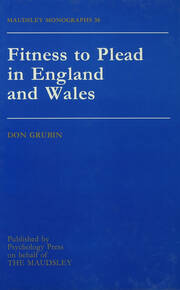 Fitness To Plead In England And Wales book cover