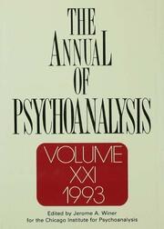 The Annual of Psychoanalysis, V. 21 book cover