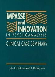 Impasse and Innovation in Psychoanalysis: Clinical Case Seminars book cover