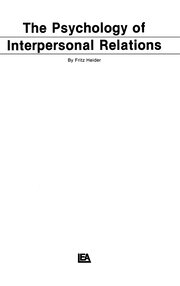 The Psychology of Interpersonal Relations book cover