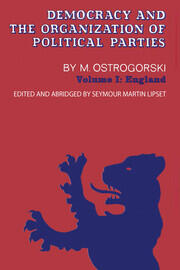 Democracy and the Organization of Political Parties: Volume 1 book cover