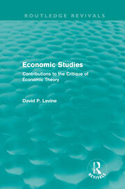 Economic Studies (Routledge Revivals): Contributions to the Critique of Economic Theory book cover