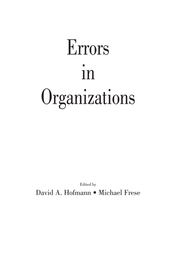 Errors in Organizations book cover