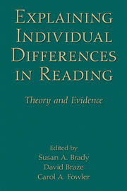 Explaining Individual Differences in Reading: Theory and Evidence book cover