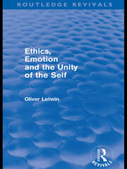Ethics, Emotion and the Unity of the Self (Routledge Revivals) book cover