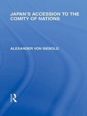 Japan's Accession to the Comity of Nations book cover