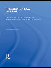 The Jewish Law Annual Volume 18 book cover