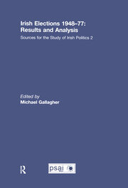 Irish Elections 1948-77: Results and Analysis: Sources for the Study of Irish Politics 2 book cover