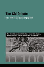 The GM Debate: Risk, Politics and Public Engagement book cover