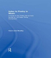 Index to Poetry in Music book cover