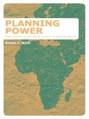 Planning Power: Town Planning and Social Control in Colonial Africa book cover