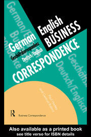 German/English Business Correspondence: Geschaftskorrespondenz Deutsch/Englisch book cover