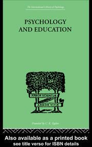 Psychology And Education book cover