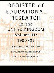 Register of Educational Research in the United Kingdom: Vol 11 1995-1997 book cover