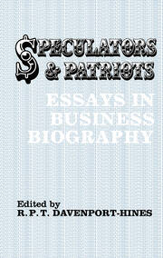 Speculators and Patriots: Essays in Business Biography book cover