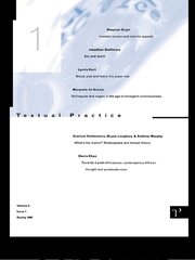 Textual Practice: Volume 9 Issue 1 book cover