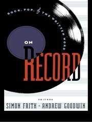 On Record: Rock, Pop and the Written Word book cover