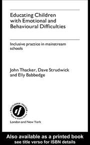Educating Children with Emotional and Behavioural Difficulties: Inclusive Practice in Mainstream Schools book cover