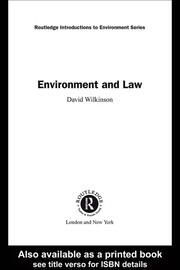 Environment and Law book cover