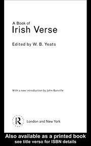 A Book of Irish Verse book cover