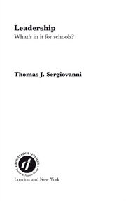 Leadership: What's In It For Schools? book cover
