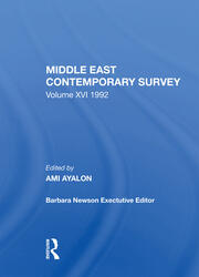 Middle East Contemporary Survey, Volume Xvi, 1992 book cover