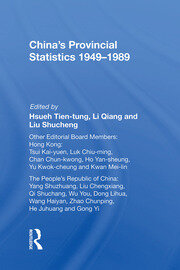China's Provincial Statistics, 1949-1989 book cover