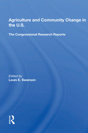 Agriculture And Community Change In The U.s.: The Congressional Research Reports book cover