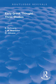 Early Greek Thought: Three Studies book cover