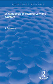 A Handbook of Tswana Law and Custom book cover