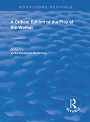 A Critical Edition of The Play of the Wether book cover