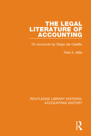 The Legal Literature of Accounting: On Accounts by Diego del Castillo book cover
