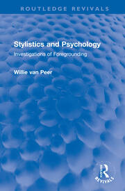 Stylistics and Psychology: Investigations of Foregrounding book cover