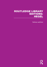 Routledge Library Editions: Hegel book cover