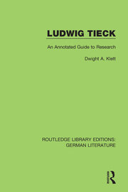 Ludwig Tieck: An Annotated Guide to Research book cover