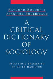 A Critical Dictionary of Sociology book cover