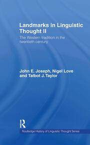 Landmarks in Linguistic Thought Volume II: The Western Tradition in the Twentieth Century book cover