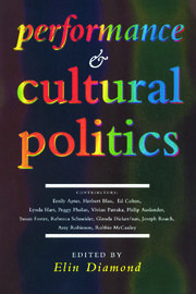 Performance and Cultural Politics book cover