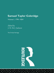 Samuel Taylor Coleridge: The Critical Heritage Volume 1 1794-1834 book cover