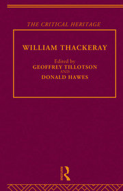 William Thackeray: The Critical Heritage book cover