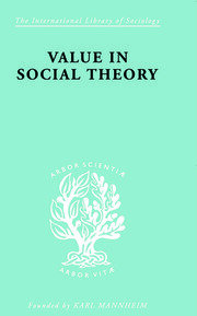 Value in Social Theory book cover
