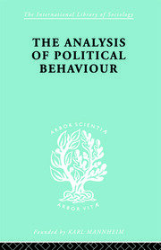 The Analysis of Political Behaviour book cover