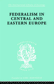 Federalism in Central and Eastern Europe book cover