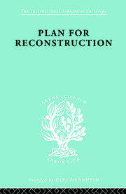 Plan for Reconstruction book cover