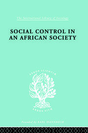 Social Control in an African Society book cover