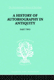 A History of Autobiography in Antiquity book cover